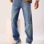 blue straight fit jeans